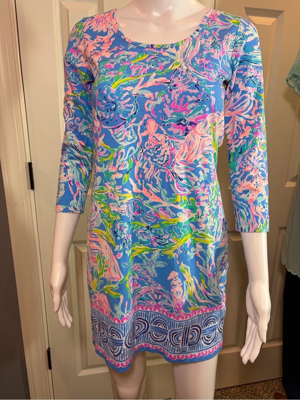 Lilly Pulitzer Blue Multi-Color Printed Mini Dress